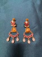 Tyani Tiger Stone Earrings - Ruby - Image 4