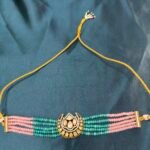 Polki Pink and Sea Green Necklace