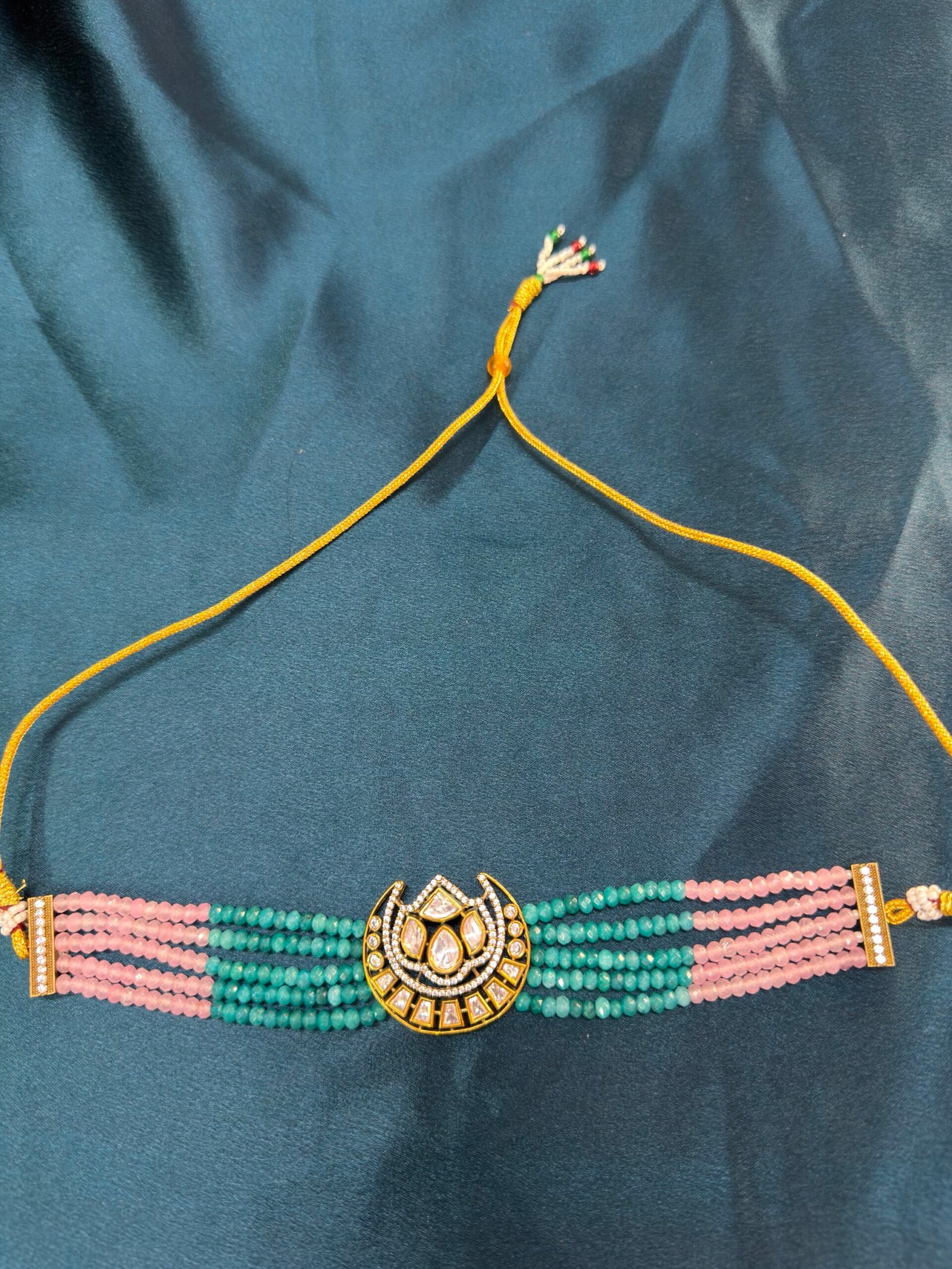 img_6479-1-scaled-1.jpeg Polki Pink and Sea Green Necklace - Image 1