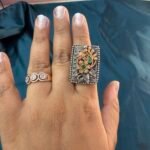 Oxidise Dual tone Peacock Ring