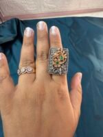 Oxidise Dual tone Peacock Ring