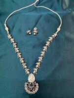 Silver Replica Dolphin With Mother of Pearl Necklace Set With earrings - Image 6