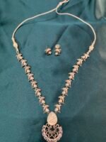 Silver Replica Dolphin With Mother of Pearl Necklace Set With earrings - Image 4