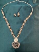 Silver Replica Dolphin With Mother of Pearl Necklace Set With earrings - Image 5