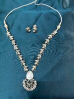 Silver Replica Dolphin With Mother of Pearl Necklace Set With earrings - Image 3