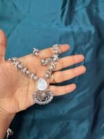 Silver Replica Dolphin With Mother of Pearl Necklace Set With earrings - Image 7