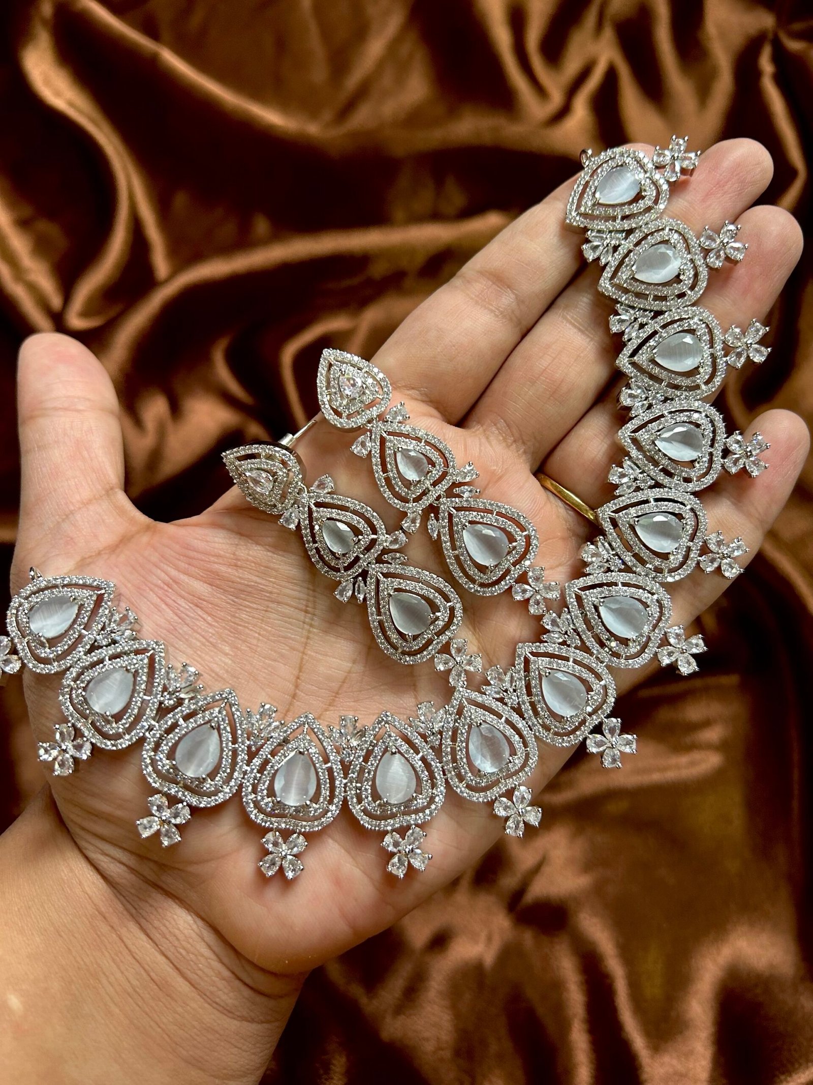 Chahat AD Necklace Set - White