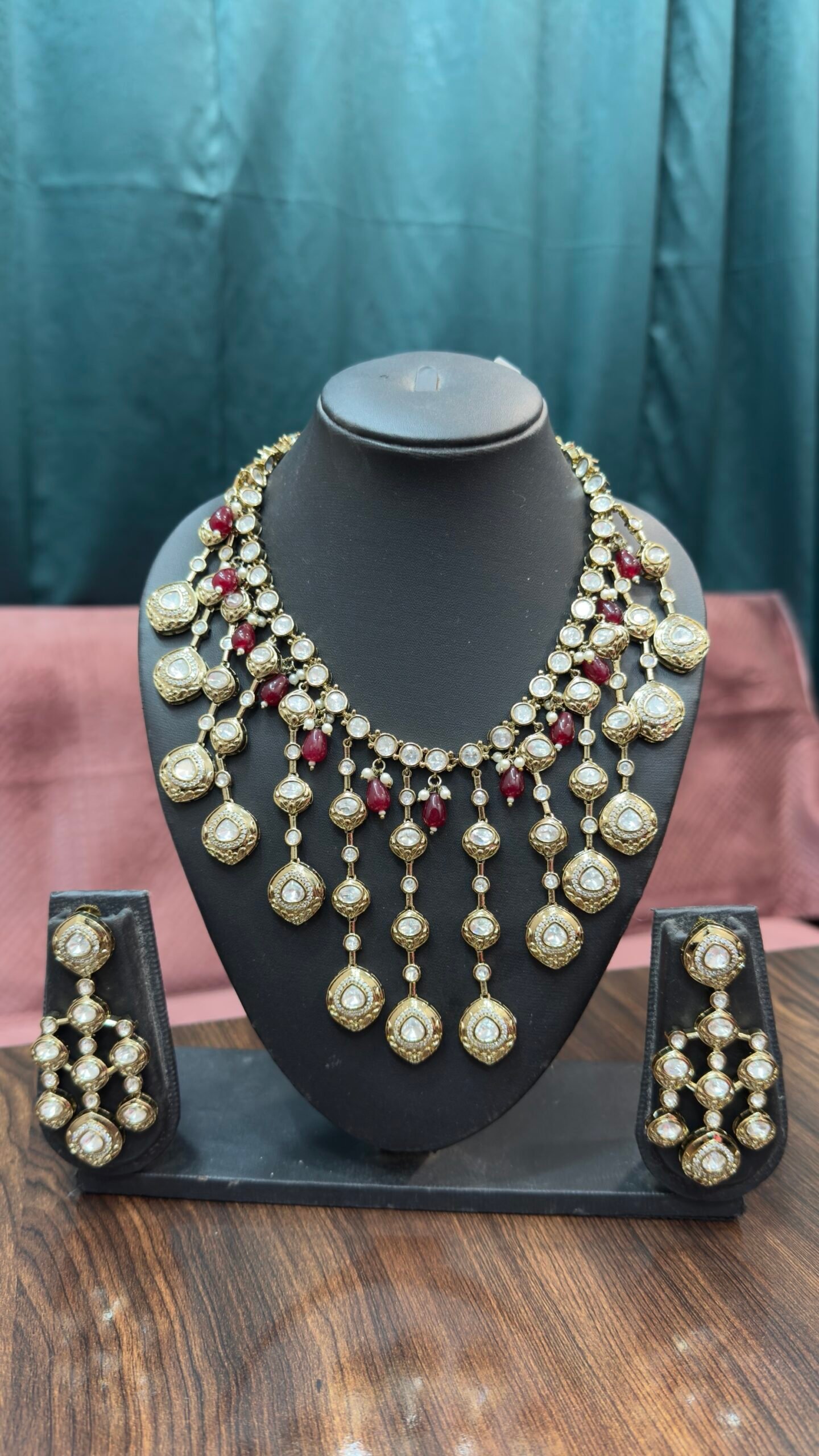 img_6678 Ruby Dew Drop Set - Maroon - Image 1