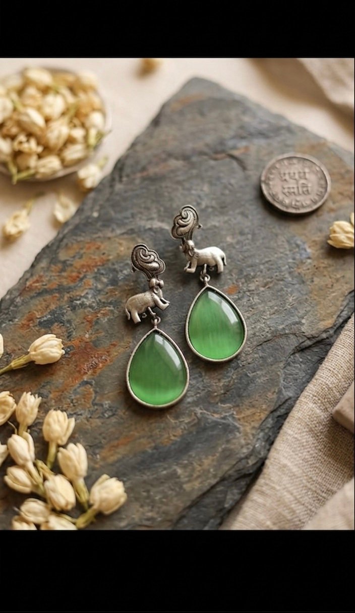 Silver Replica Earrings - Mint