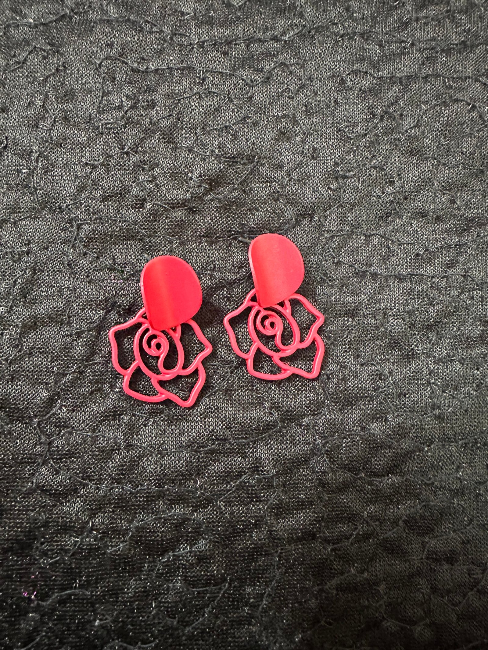 Red Rose Studs