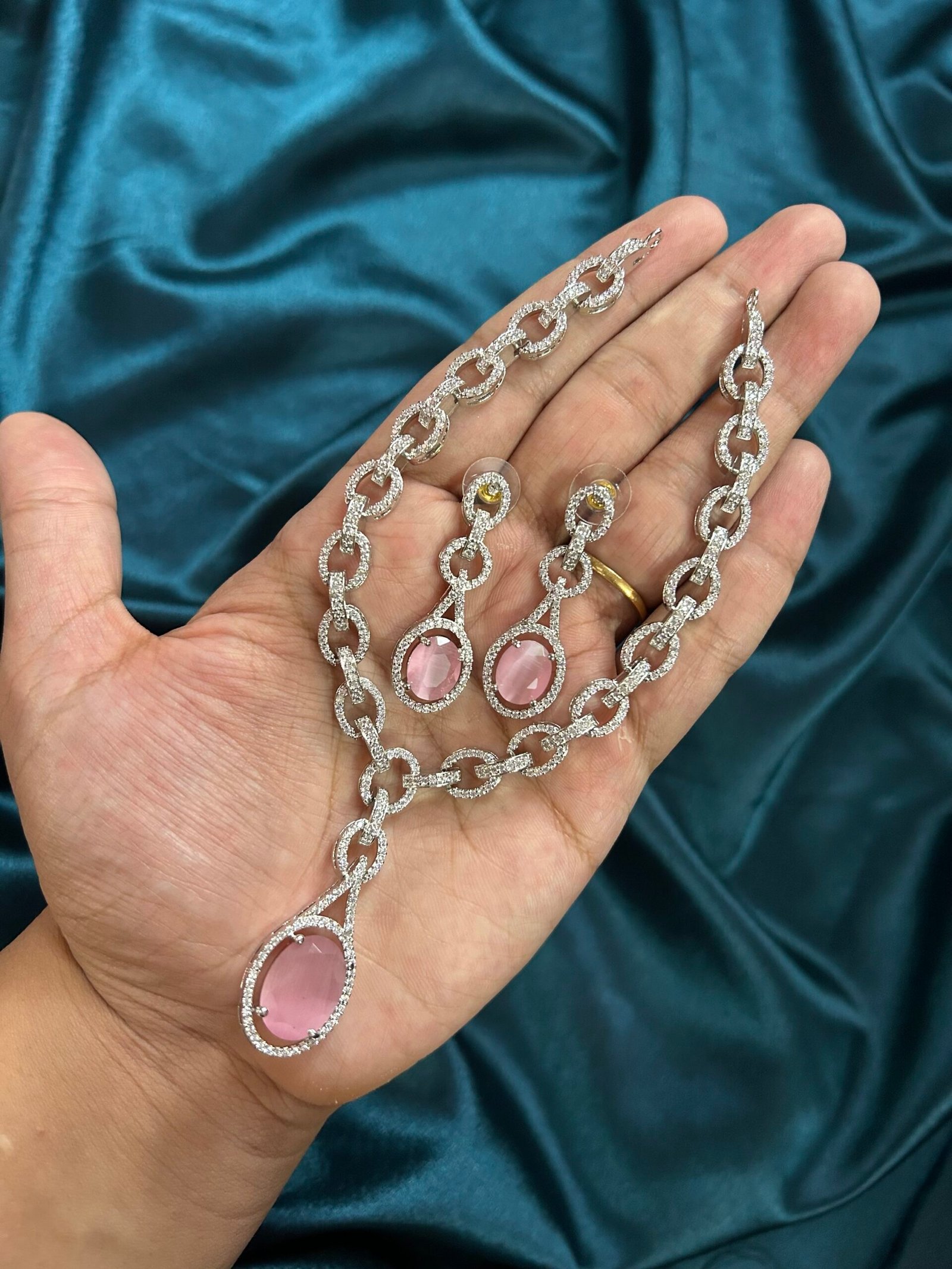 AD Necklace Set - Pink