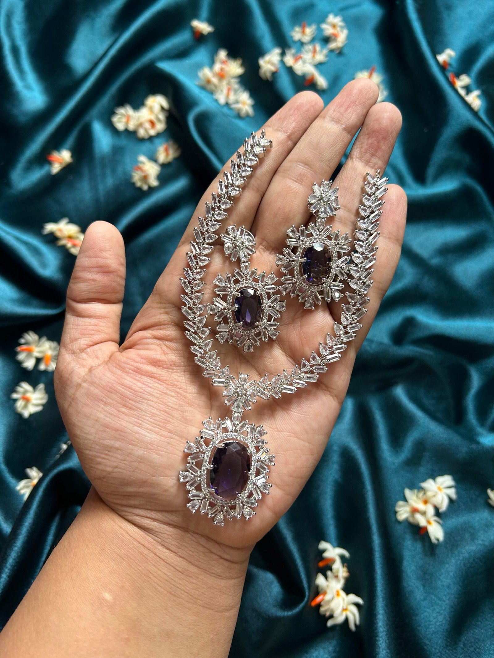 AD Necklace Set - Purple