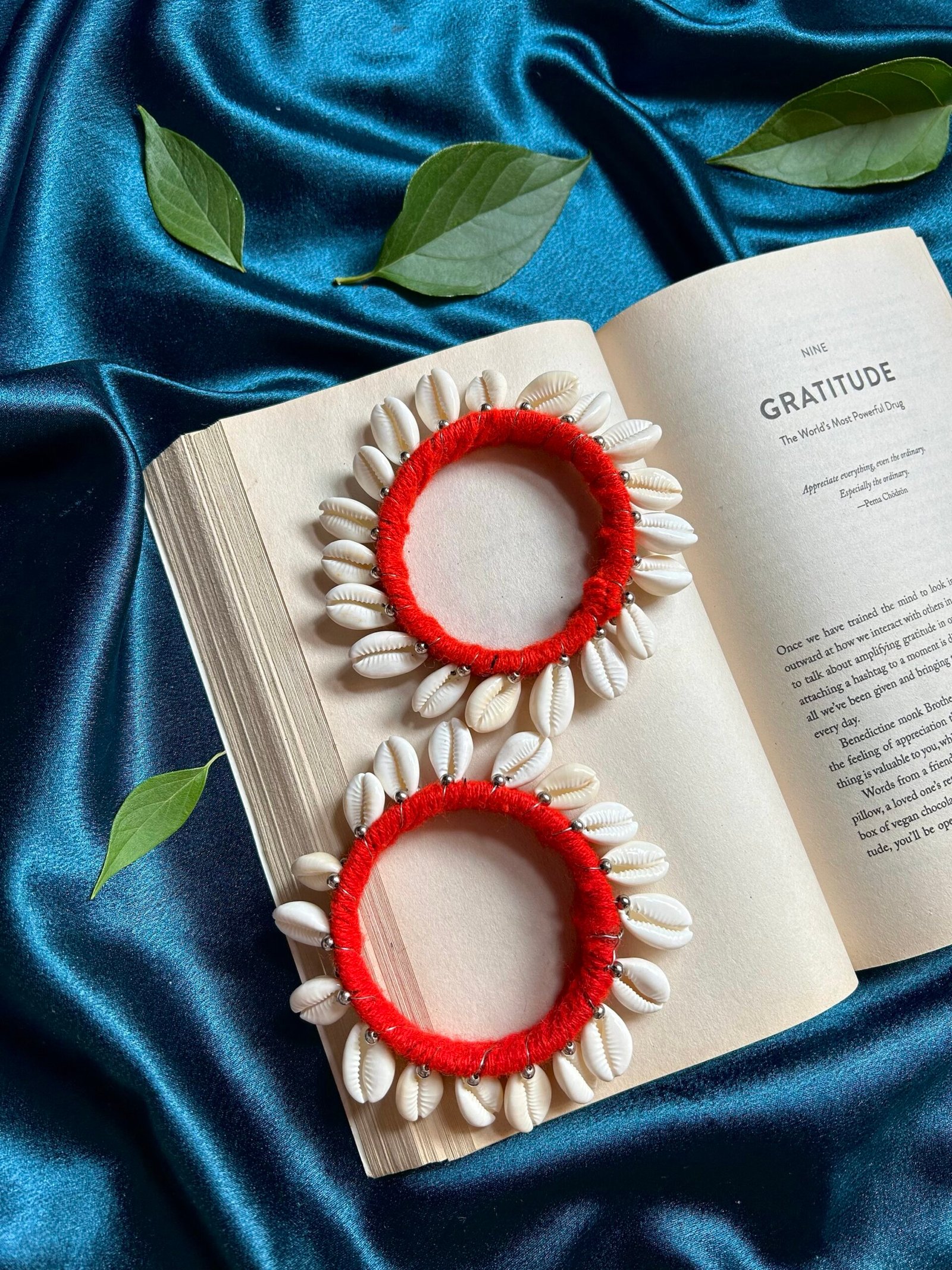 Shell Bangles Pair of 2 - Red