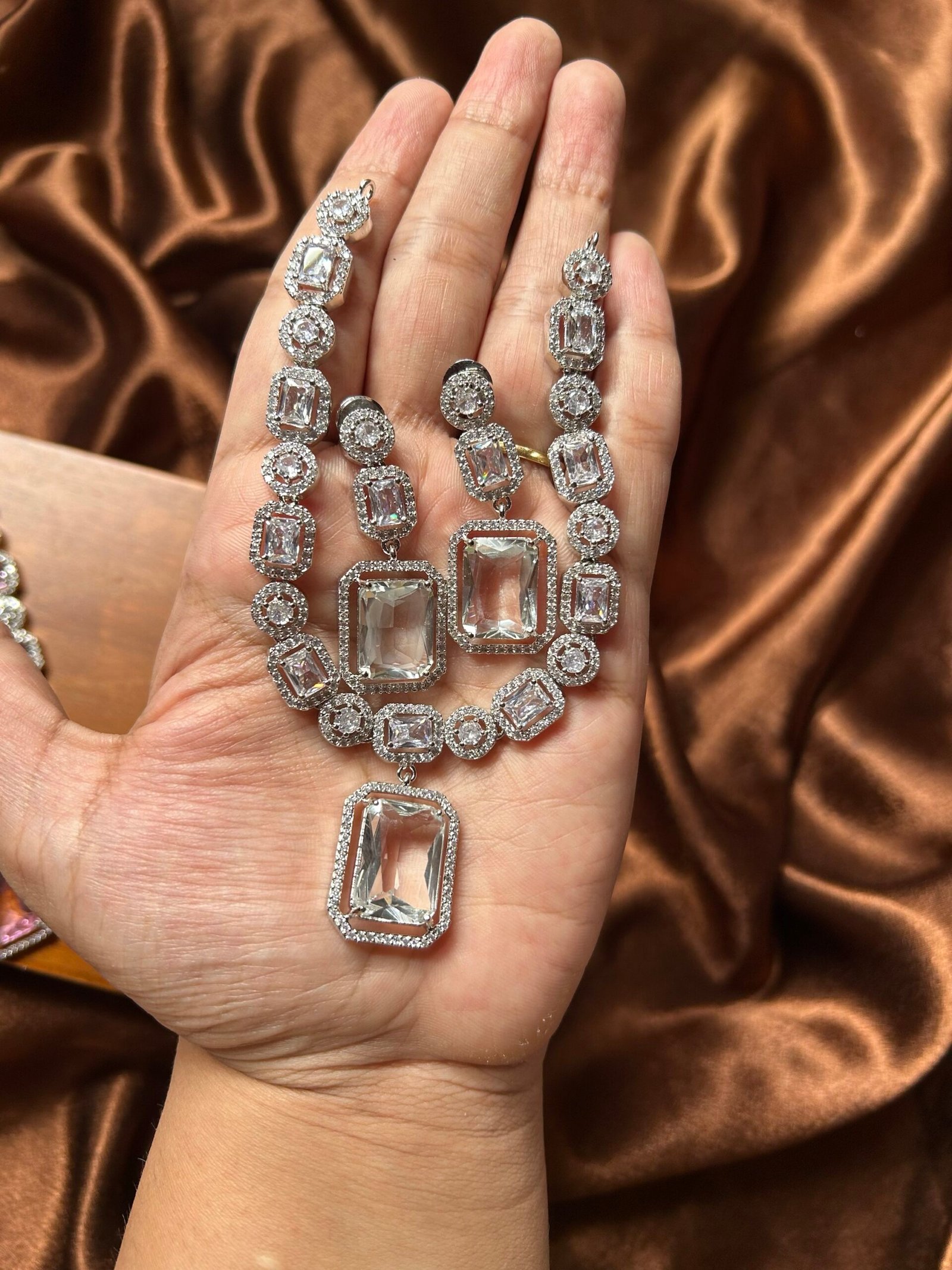 AD Necklace Set - Silver