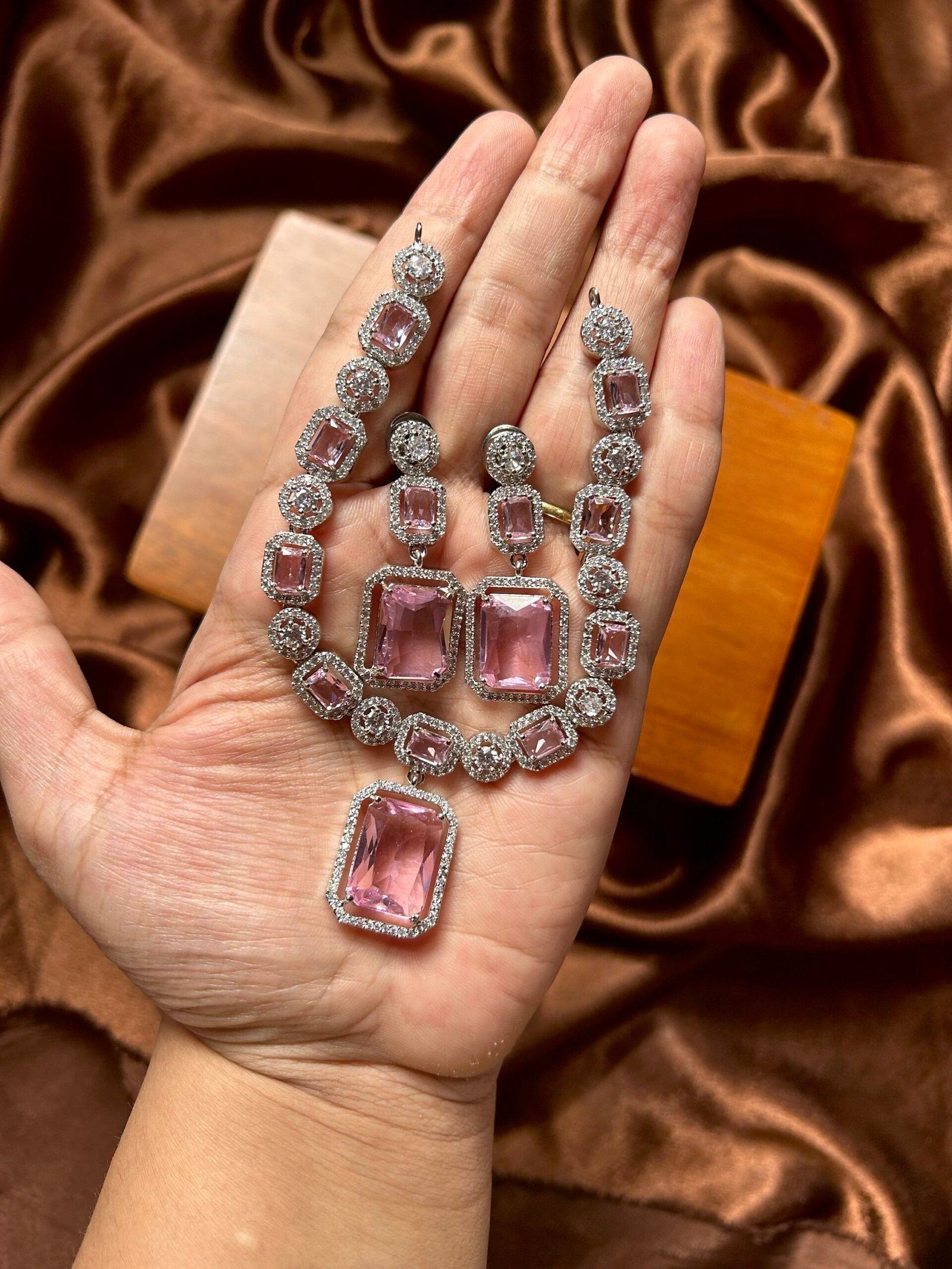 AD Necklace Set - Pink