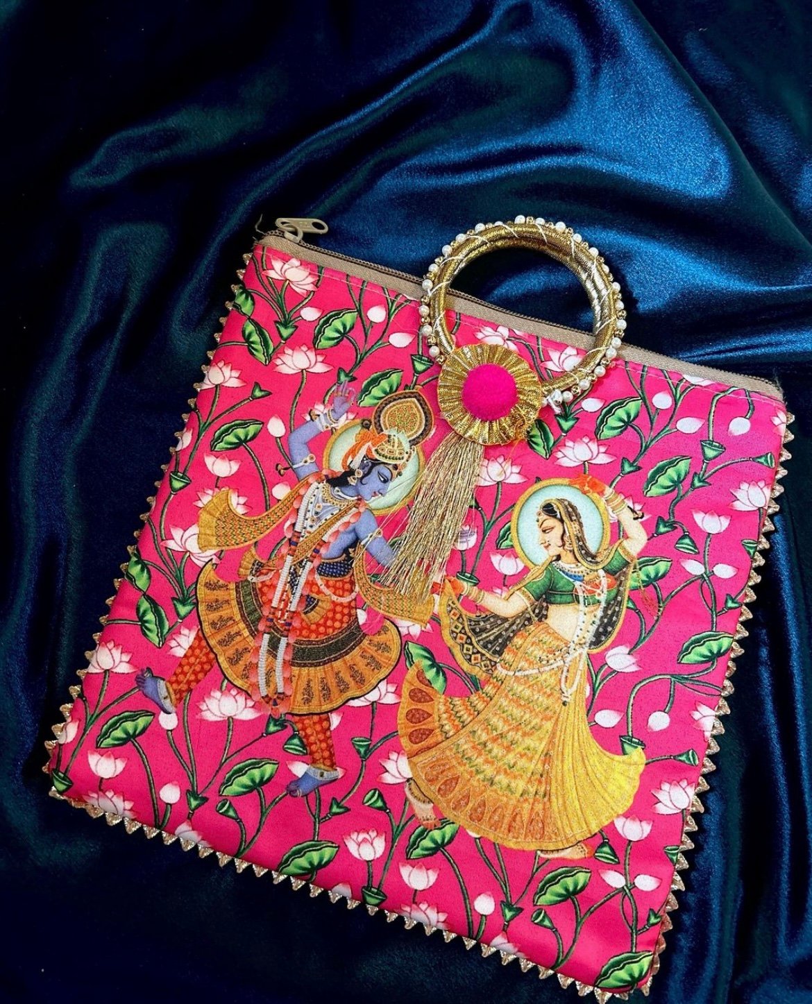 Radhe Krishna Potli Bag - Pink