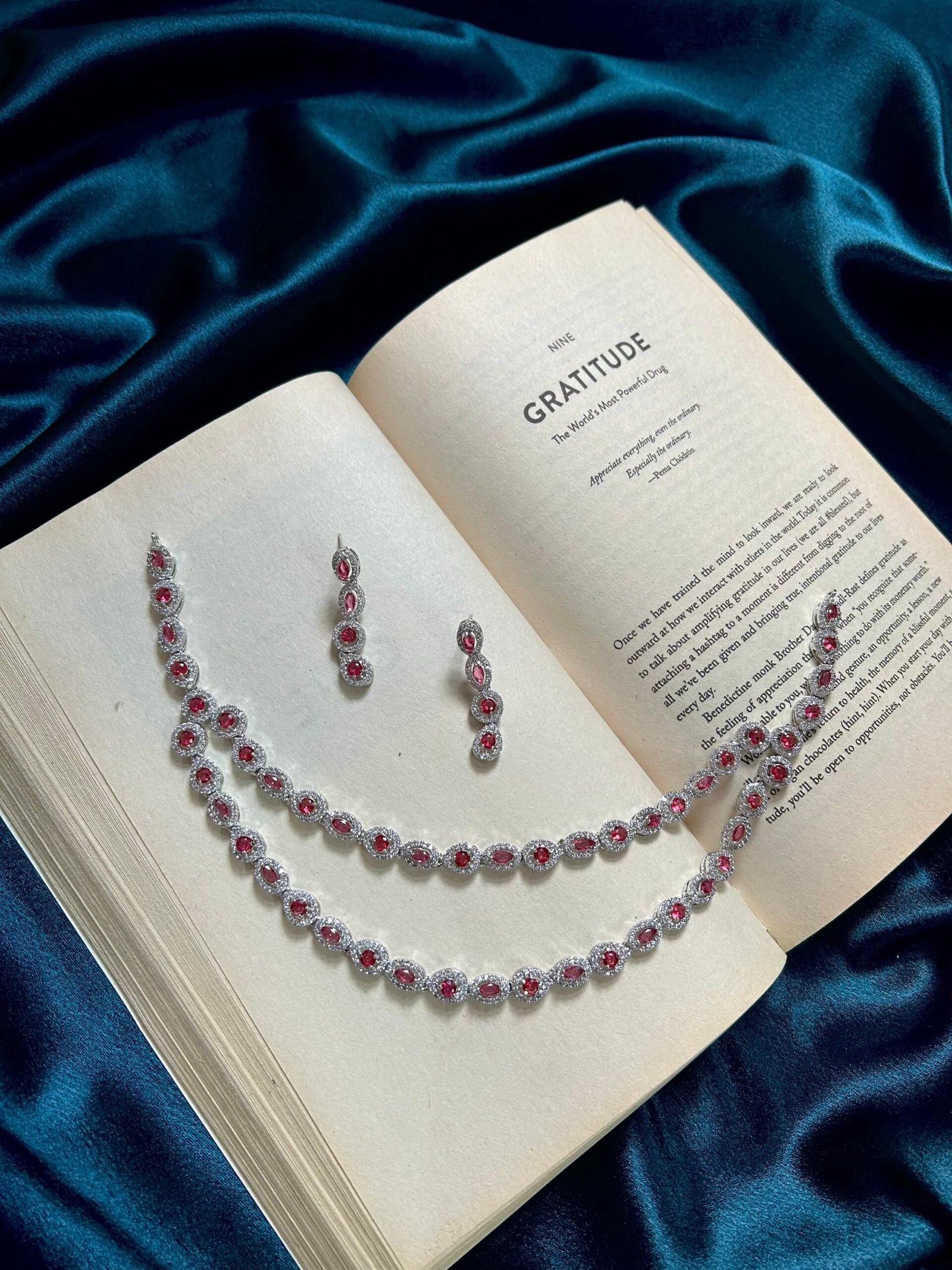 img_7918.jpeg AD 2 layer Necklace Set - Ruby Red - Image 1