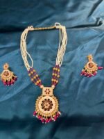 Chir Mala Pink Necklace Set With Earrings - Image 5
