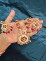 Chir Mala Pink Necklace Set With Earrings - Image 6