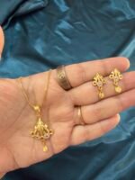 Daily Wear Chain Pendant Set with Earrings - Image 5