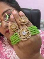 AD Suroskie Choker Set With Studs - Parrot Green - Image 5