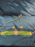 AD Suroskie Choker Set With Studs - Parrot Green - Image 3