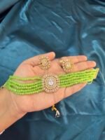 AD Suroskie Choker Set With Studs - Parrot Green - Image 4