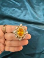 Copper Polki Ring - Yellow - Image 4