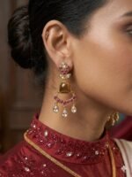 Tyani Tiger Stone Earrings - Ruby - Image 3