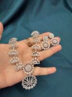 AD Silver Set With Earrings - Image 4