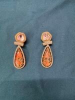 Polki Earrings - Orange - Image 6