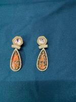 Polki Earrings - Orange - Image 4
