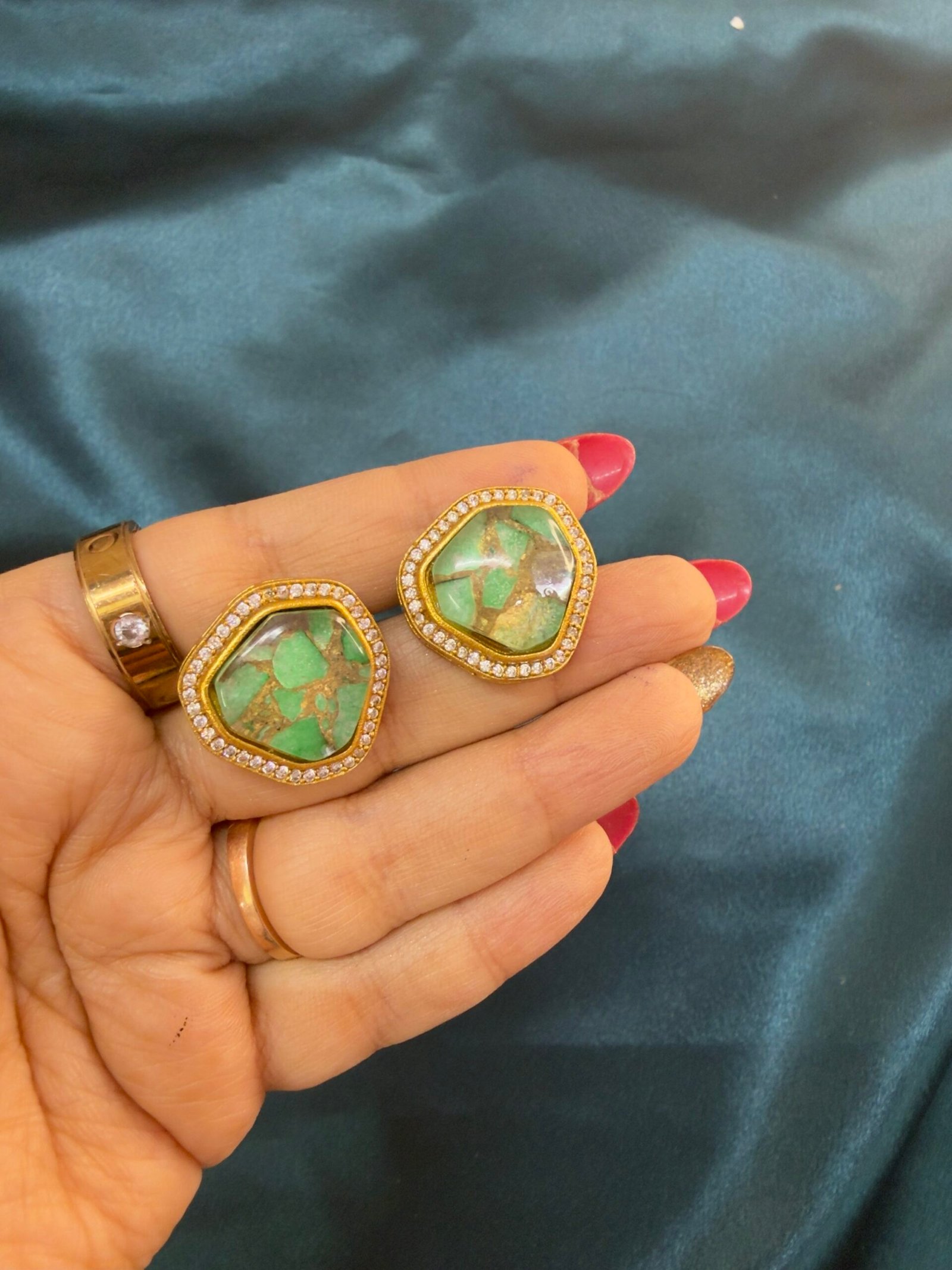 img_9725 Copper Mint Studs - Image 1