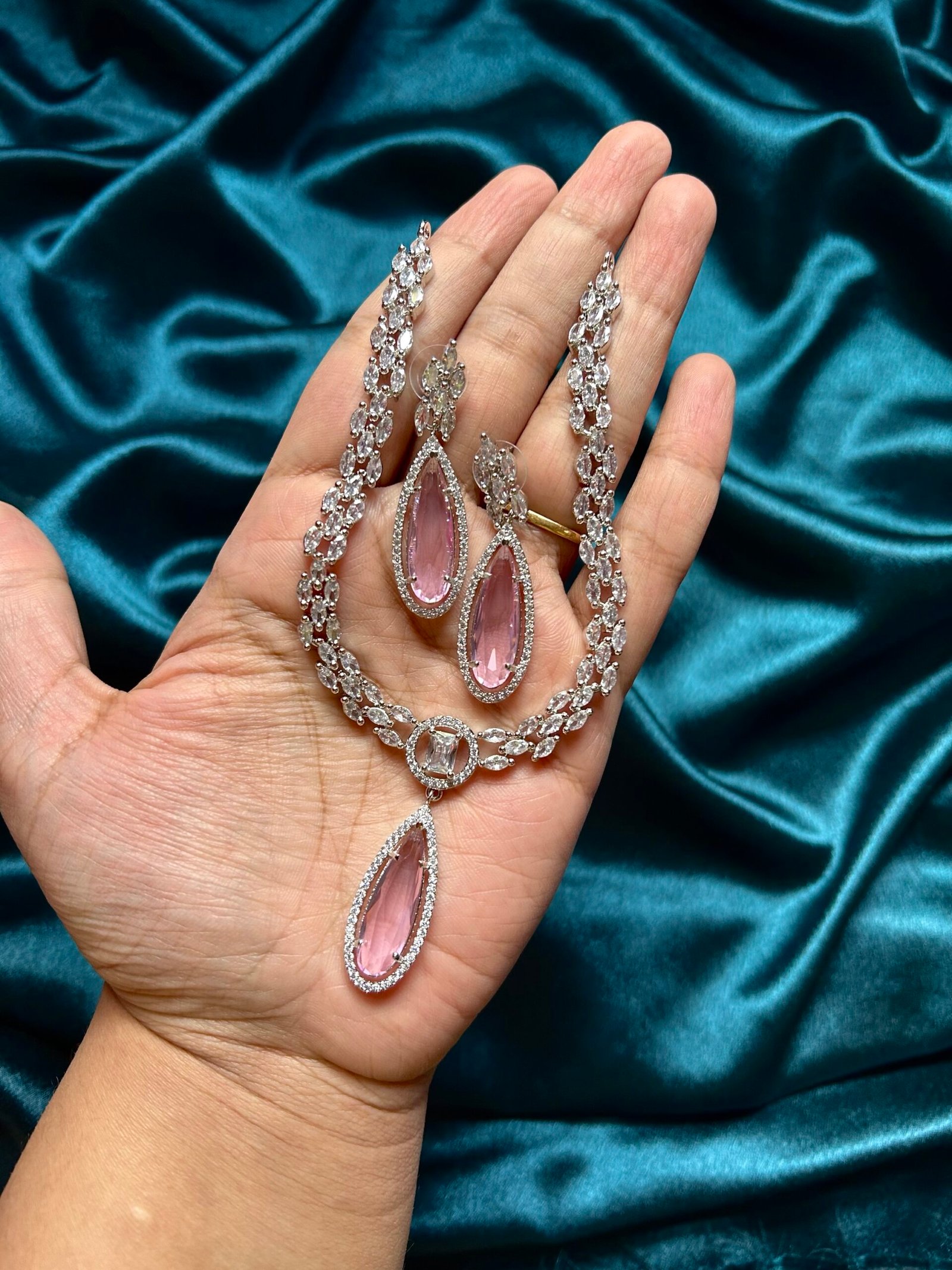AD Necklace Set - Pink