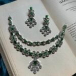 AD 2 Layer Necklace Set - Green