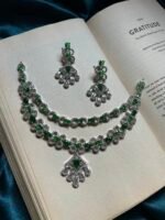 AD 2 Layer Necklace Set - Green