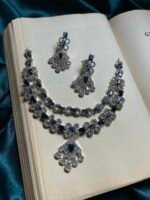 AD 2 Layer Necklace Set - Blue - Image 4