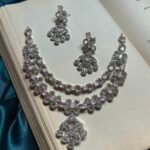 AD 2 Layer Necklace Set - Pink