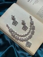 AD 2 Layer Necklace Set - Pink - Image 4