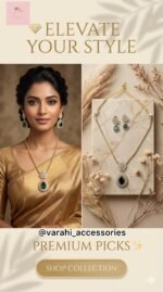 Beautiful Necklace Set With Earrings - Green - Image 6
